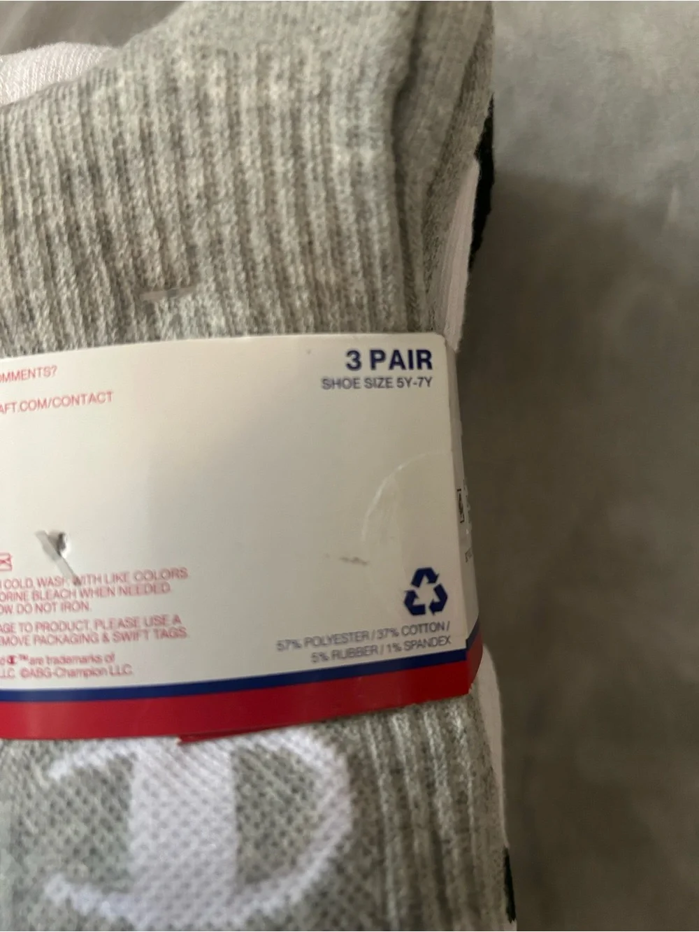 Champion kids Dark Green & White Crew Athletic Socks